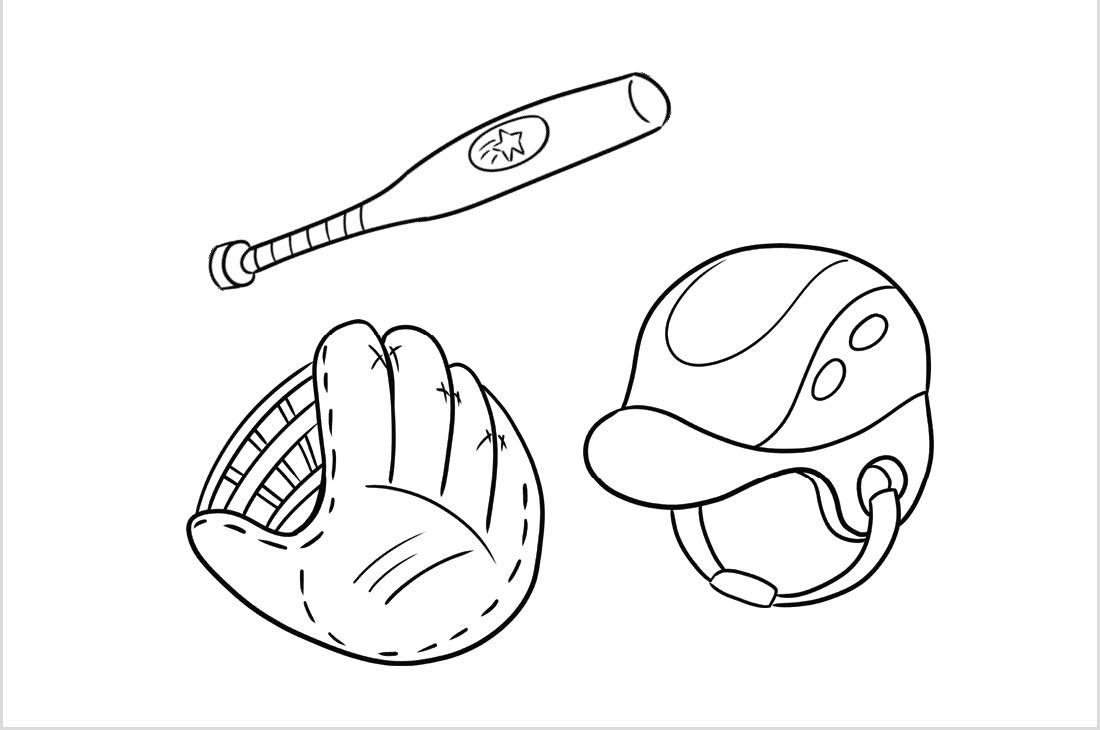 free printable softball coloring pages