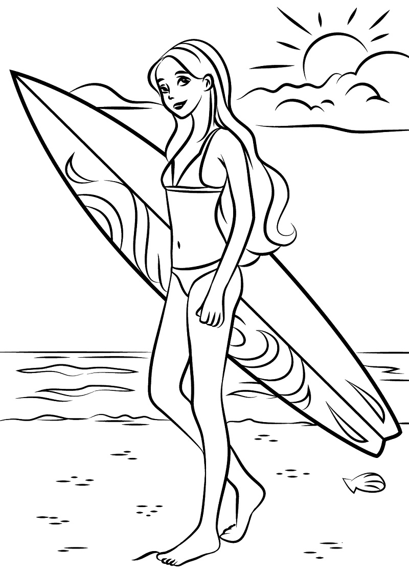 free surfing coloring pages printable