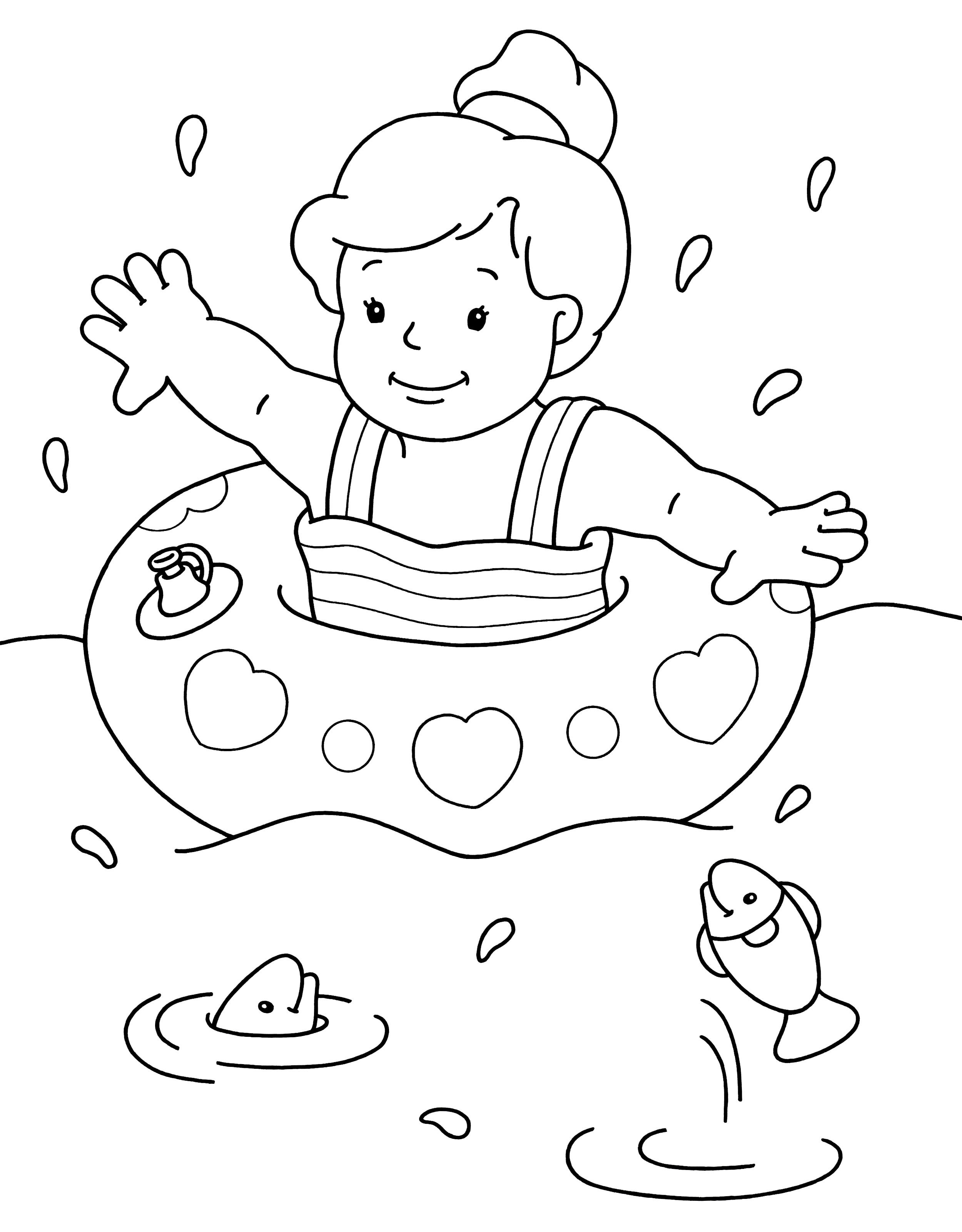 free swimming coloring pages