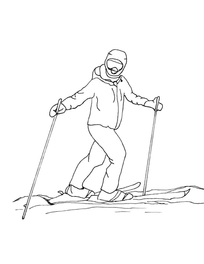 free skiing coloring pages