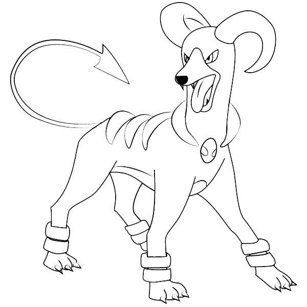 houndoom pokemon coloring pages