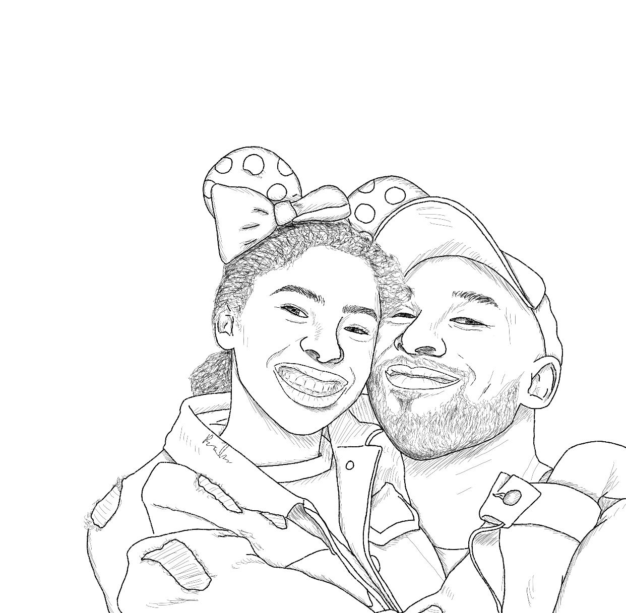 kobe bryant and gigi coloring pages