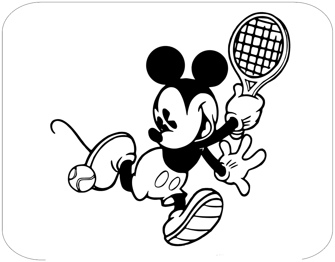 mickey tennis coloring pages