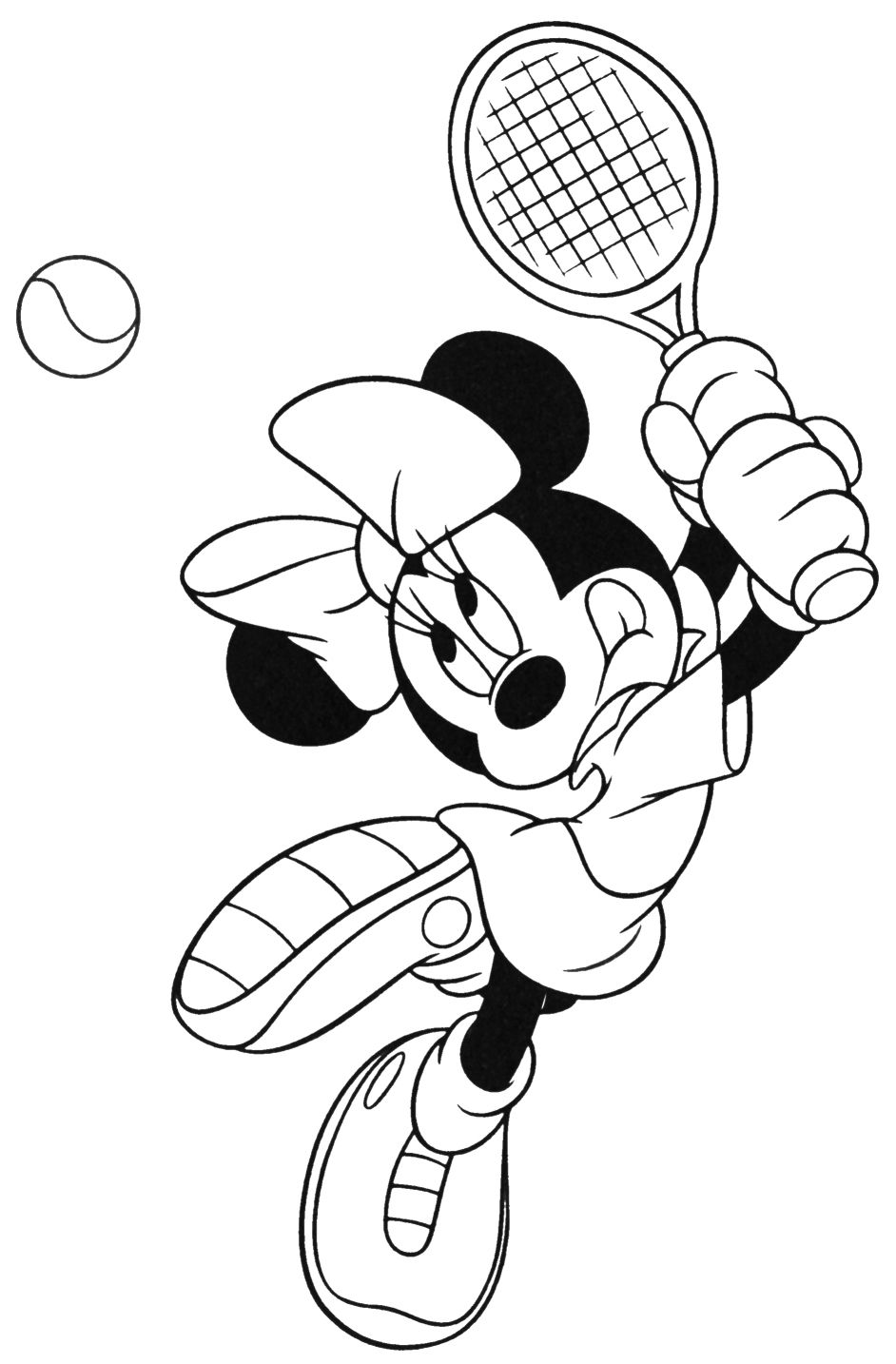 minnie tennis coloring pages