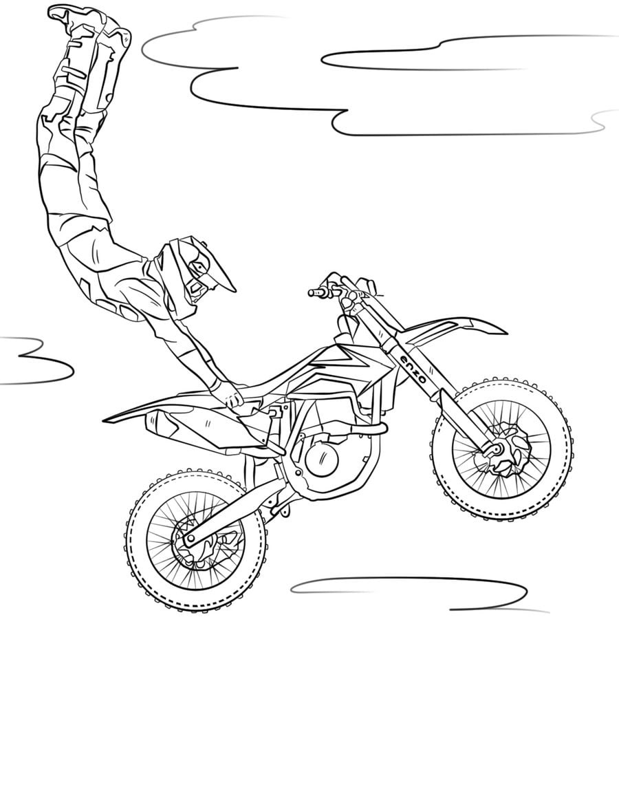 motocross bike coloring pages