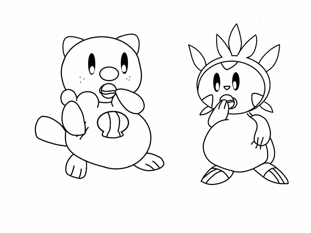 oshawott and chespina coloring pages