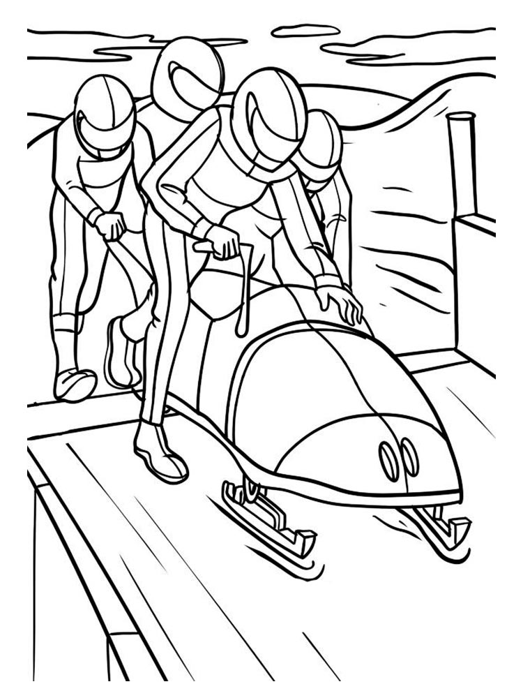 printable bobsleigh coloring pages