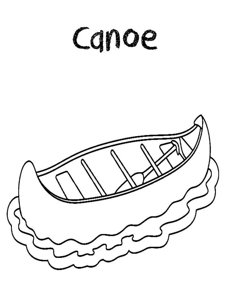 printable canoeing coloring pages
