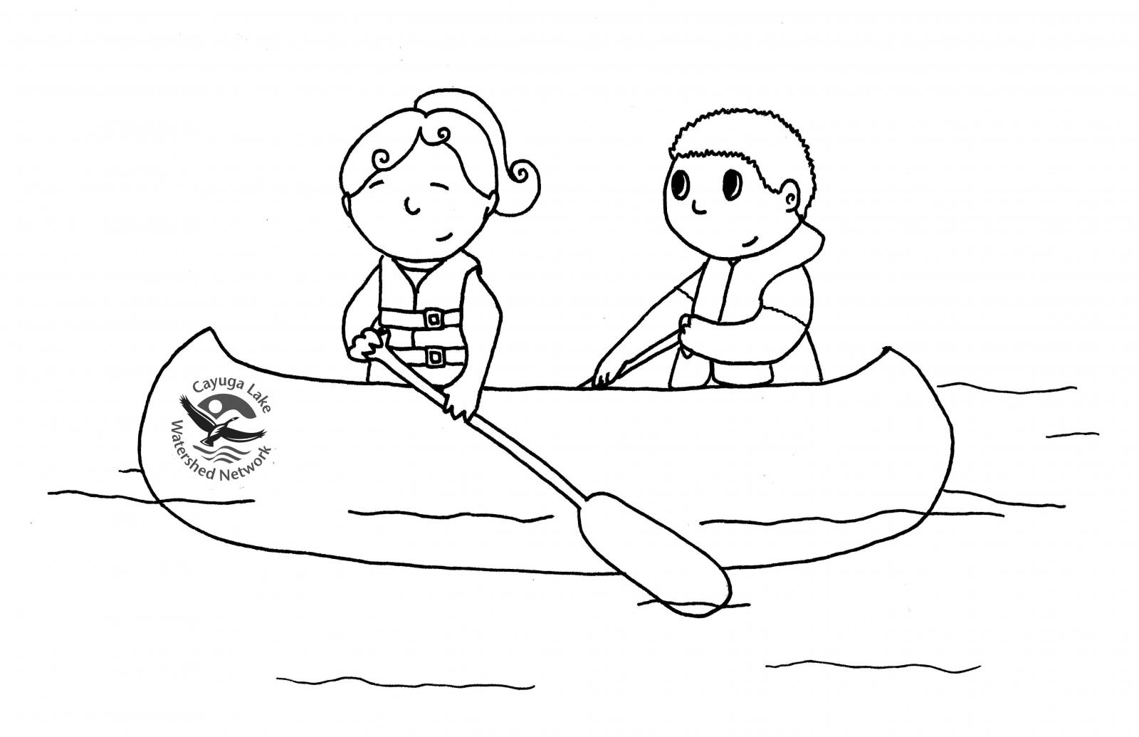 printable coloring pages canoeing