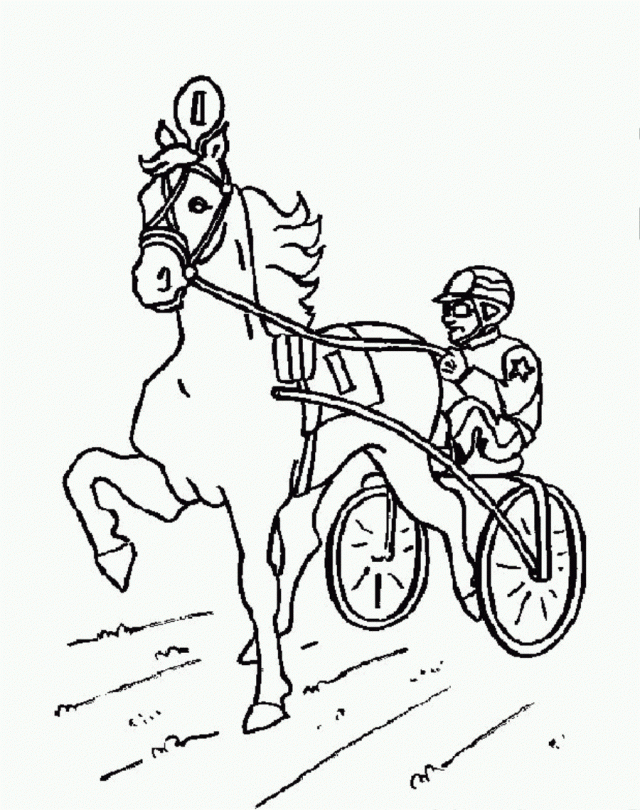printable harness racing coloring pages