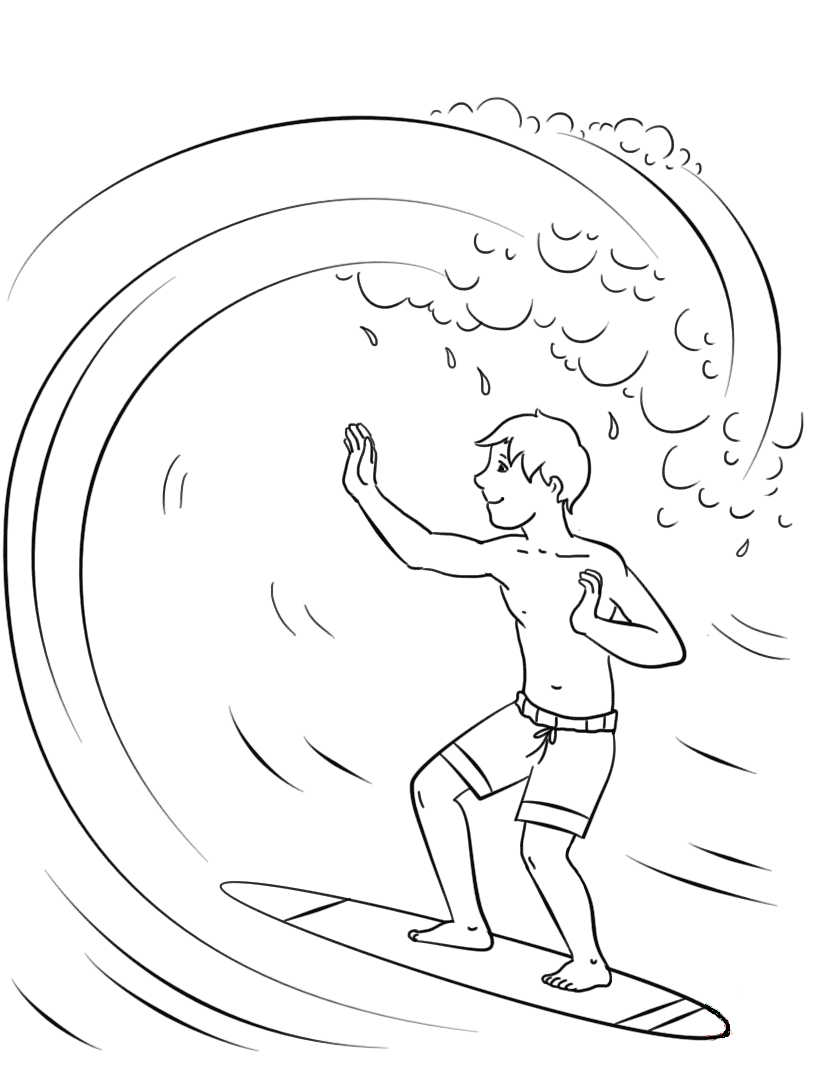 printable surfing coloring pages