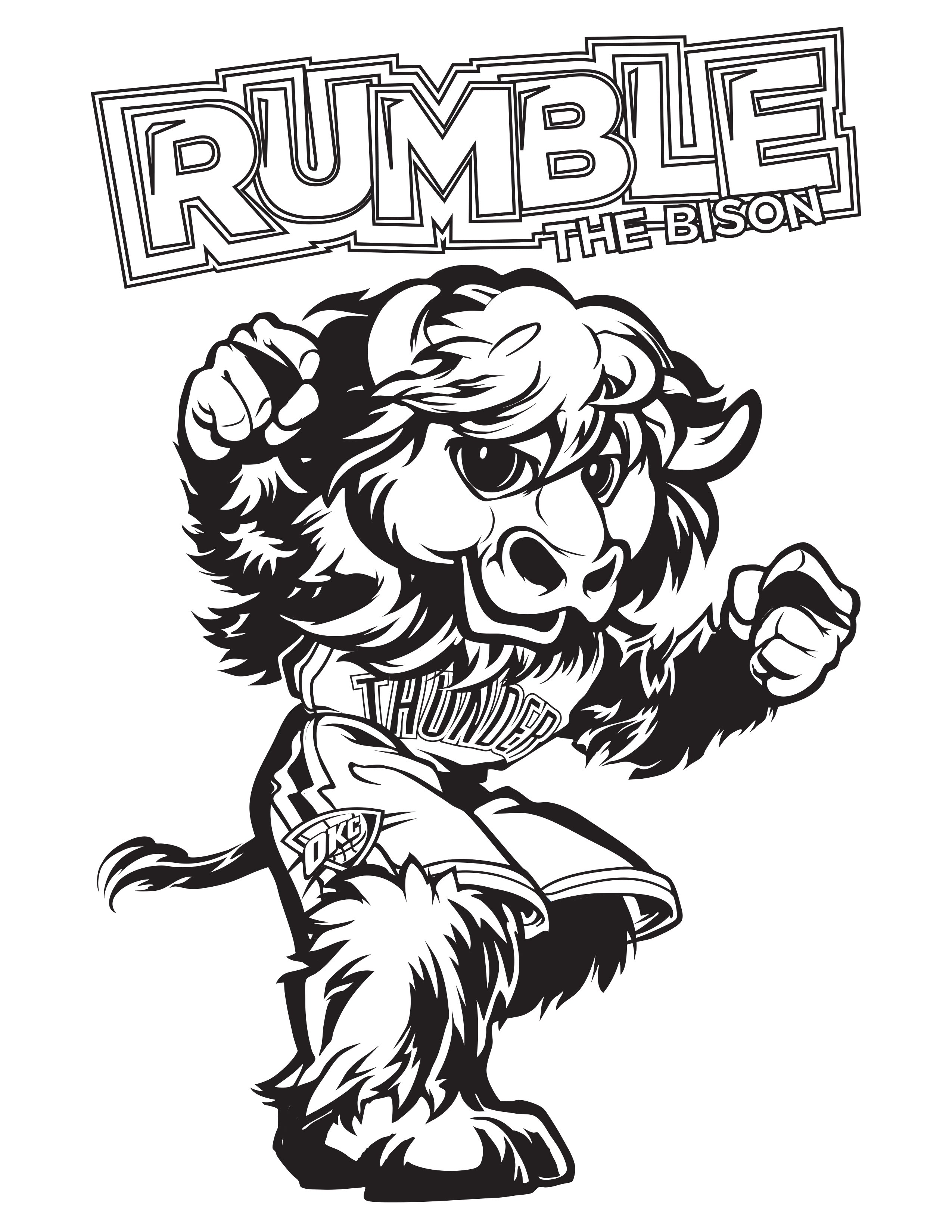 rumble oklahoma city thunder coloring pages