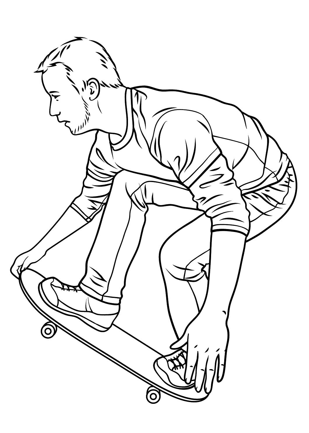 skateboarding coloring pages free