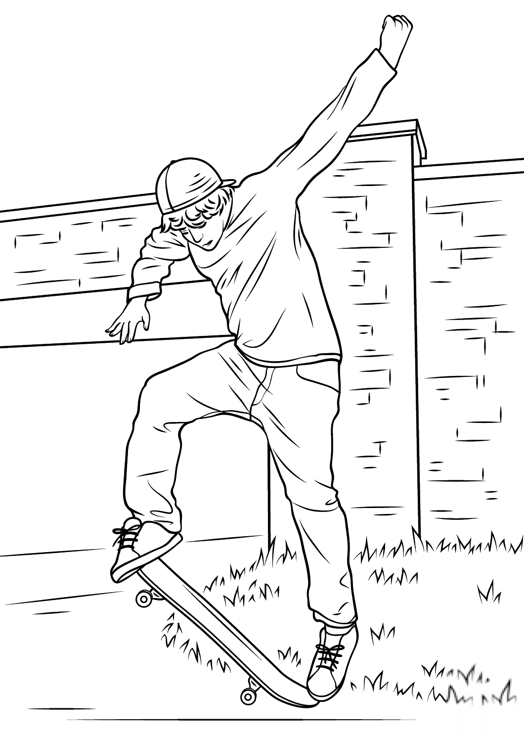 skateboarding coloring pages
