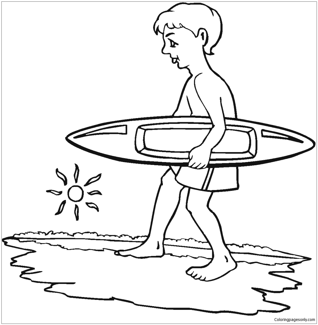surfing coloring pages printable