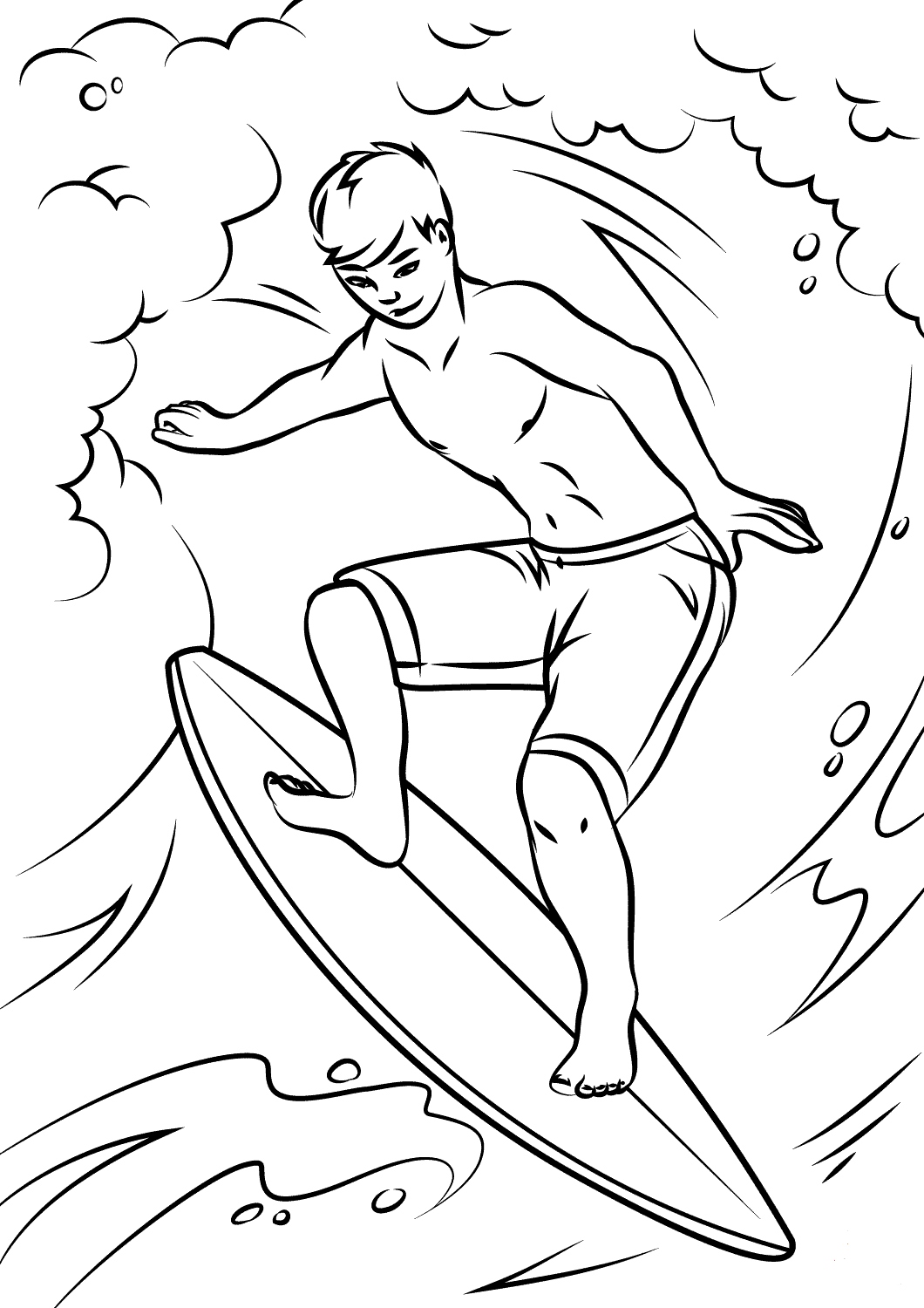 surfing coloring pages