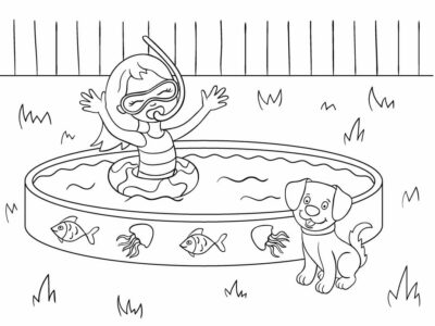 swimming coloring pages printable