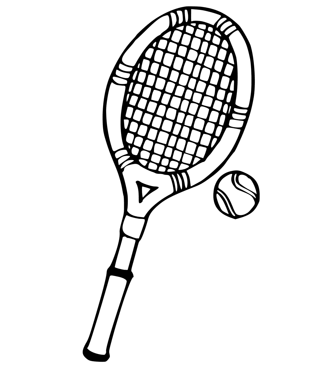 tennis racquet coloring pages