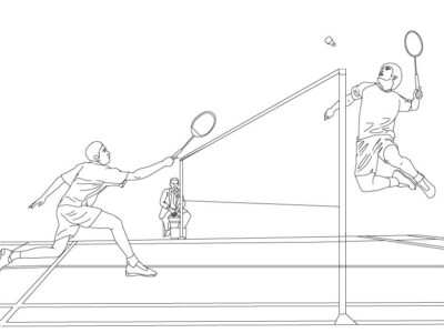 adult badminton coloring pages