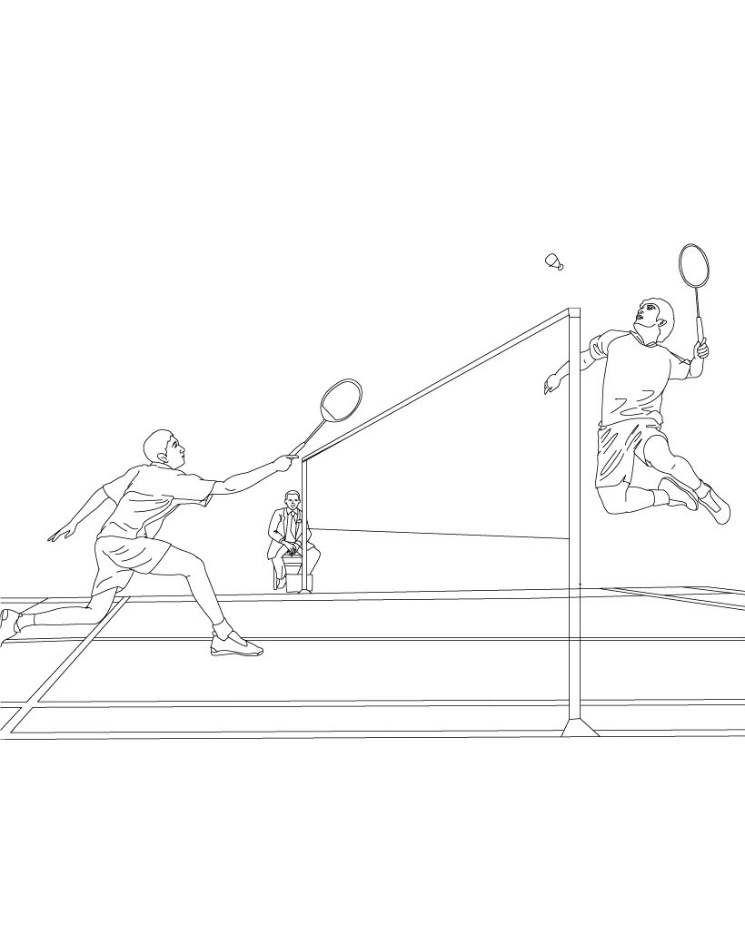 adult badminton coloring pages