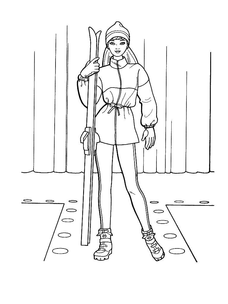 adult skiing coloring pages