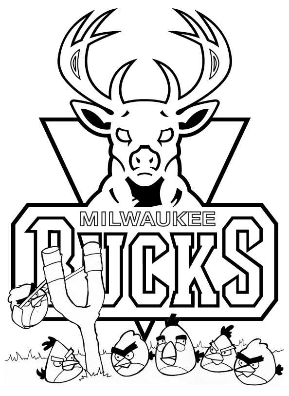 angry bird milwaukee bucks coloring pages
