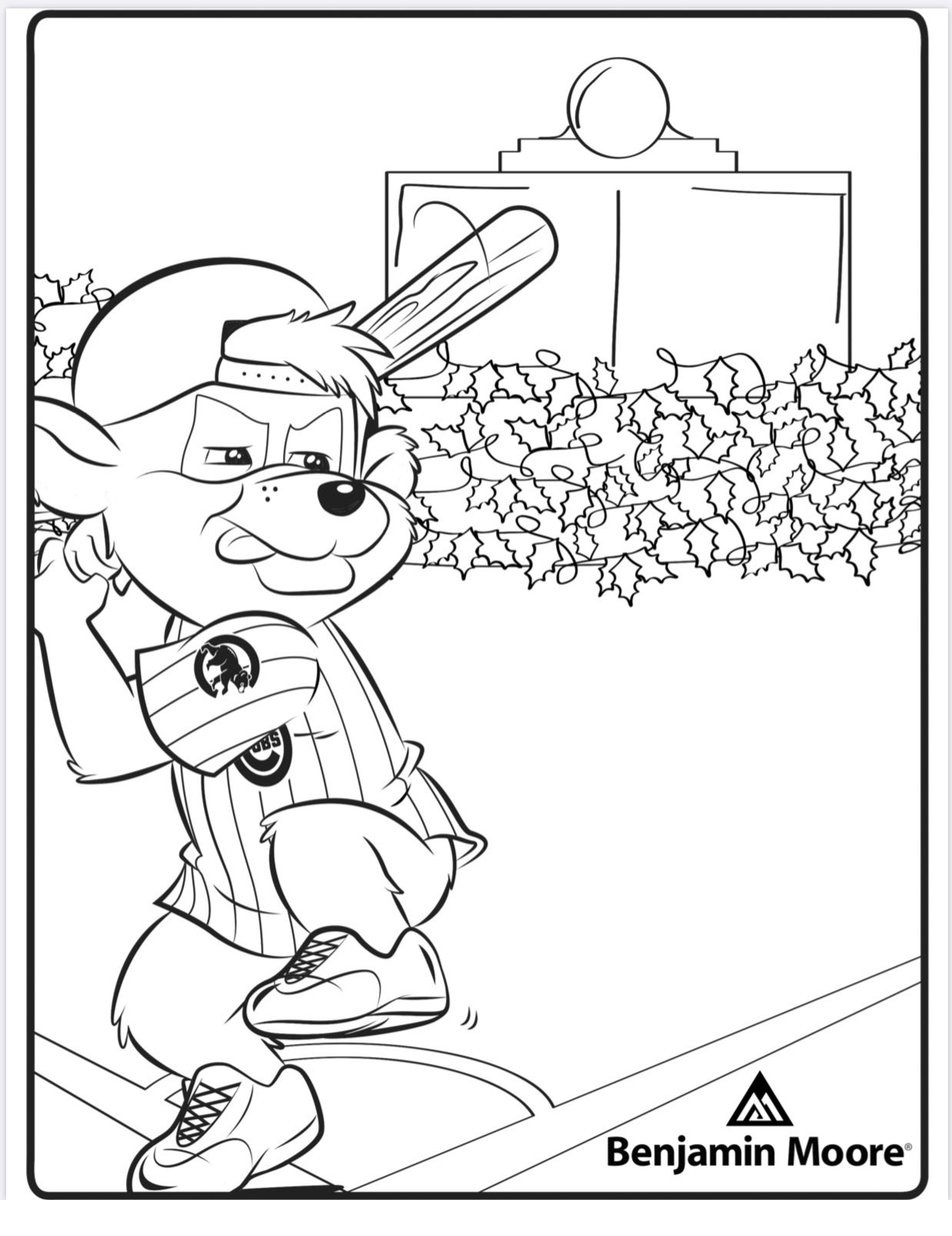 benjamin moore chicago cubs coloring pages