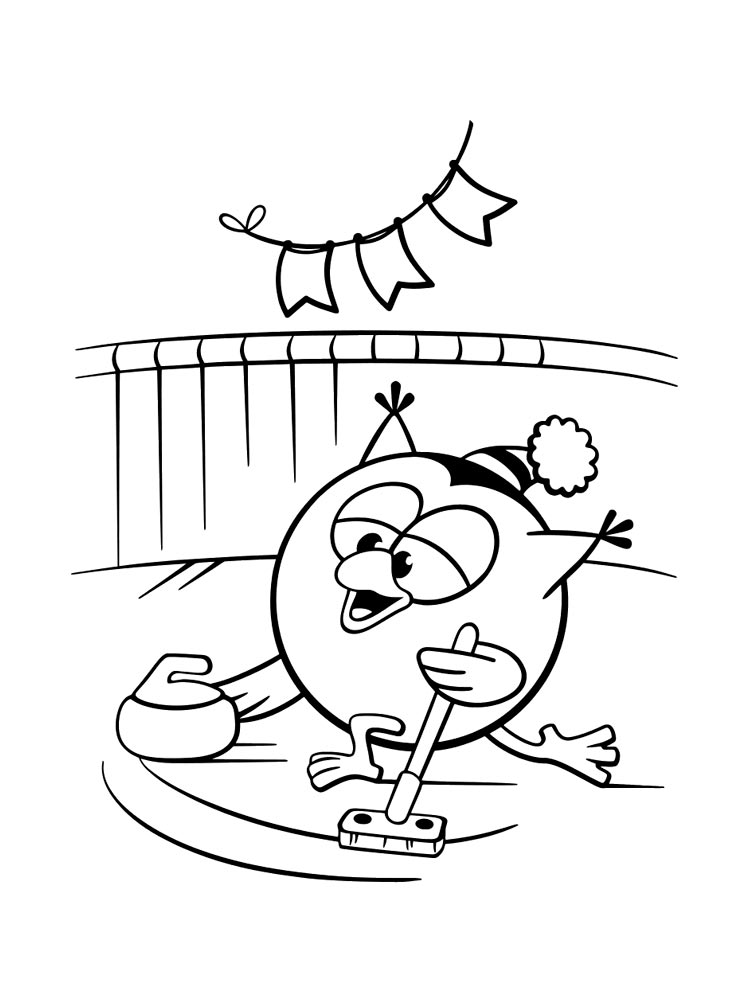 cartoon curling coloring pages