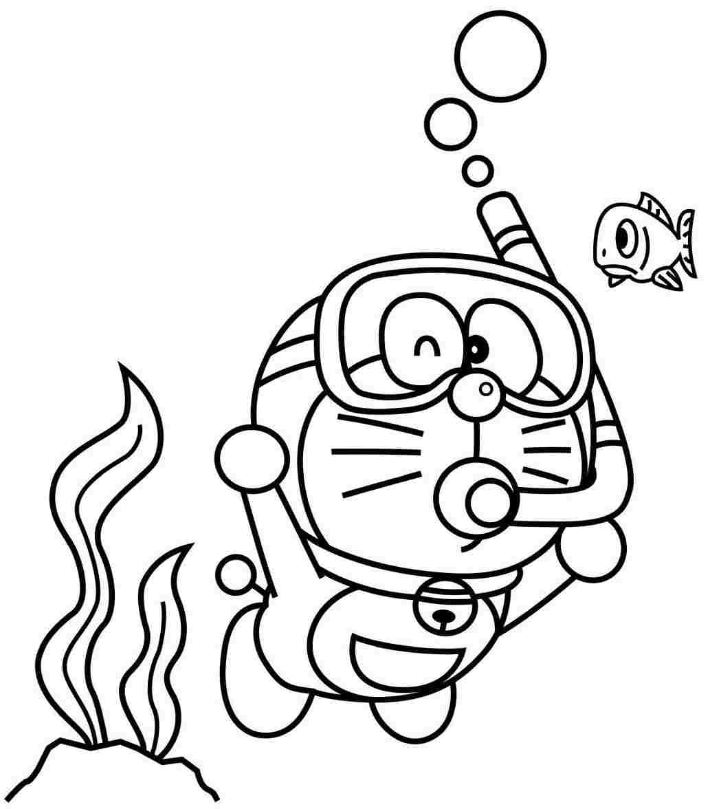 cartoon diving coloring pages
