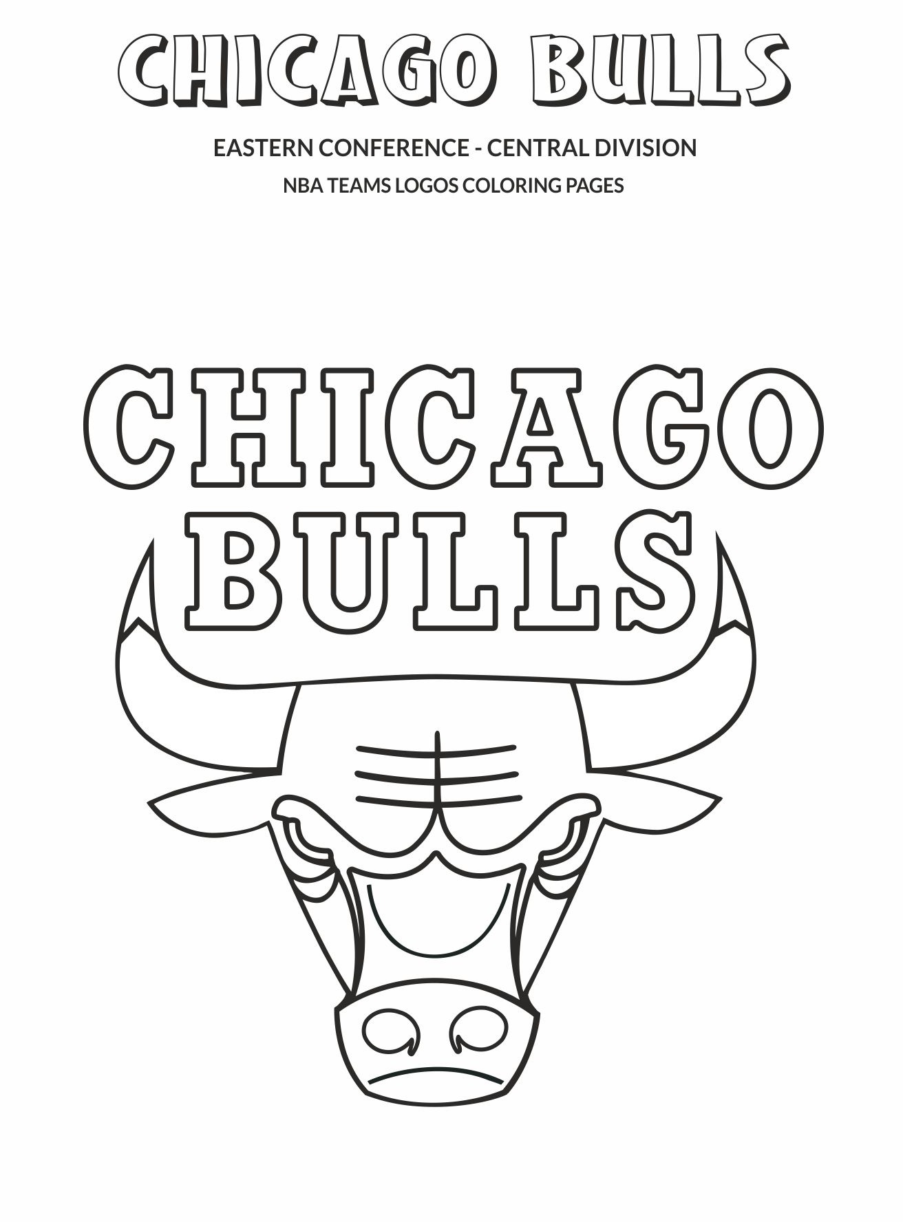 Chicago Bulls Coloring Pages Pdf Printable - Coloringfolder.com