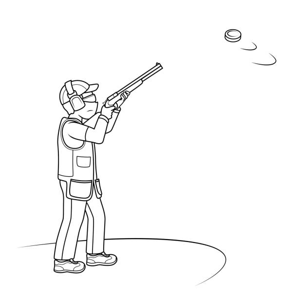 clay pigeon shooting coloring pages