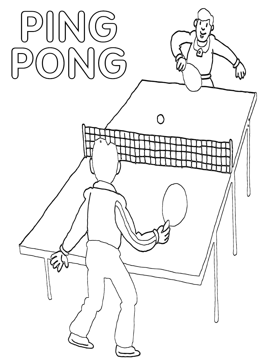 coloring pages table tennis