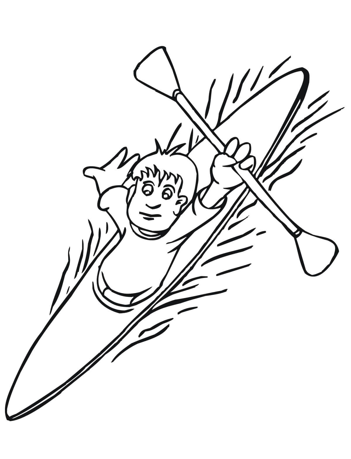 coloring pages kayak