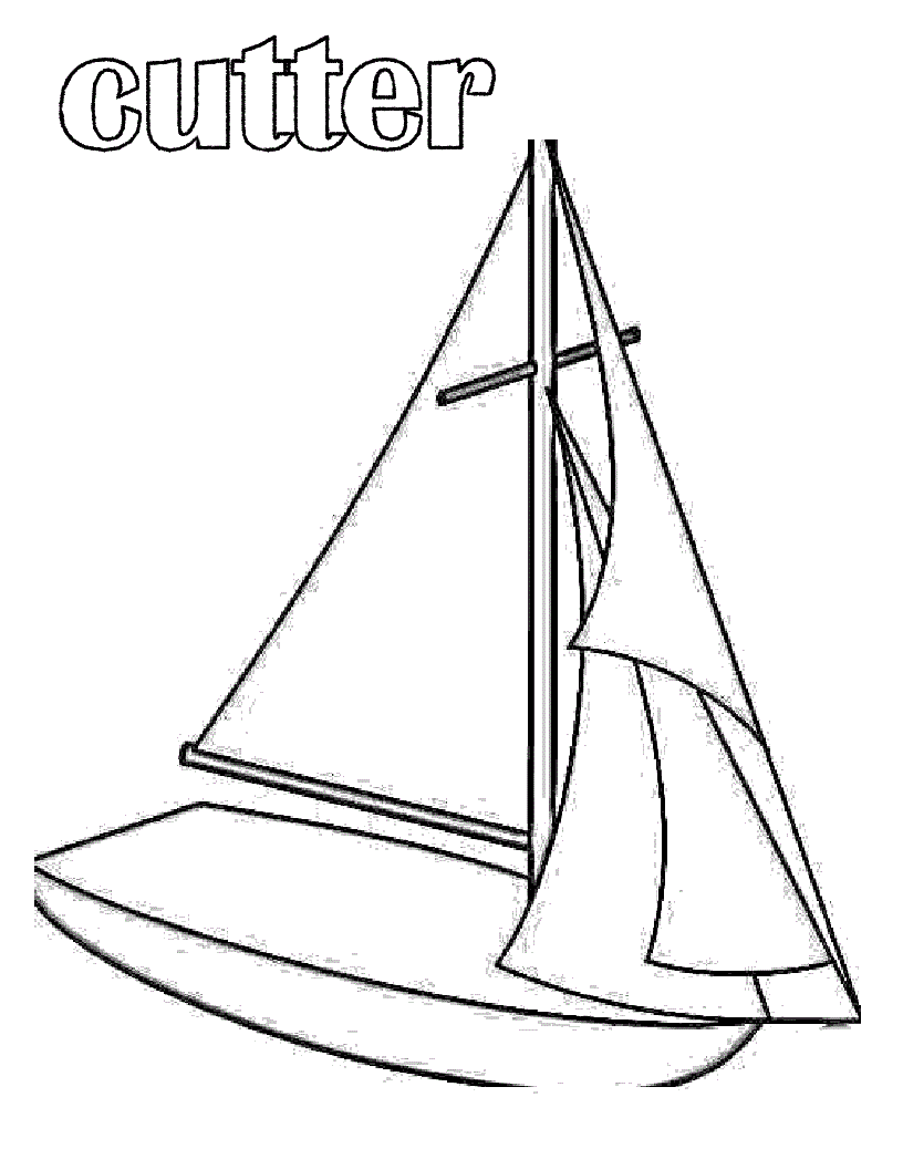 cutter sailing coloring pages
