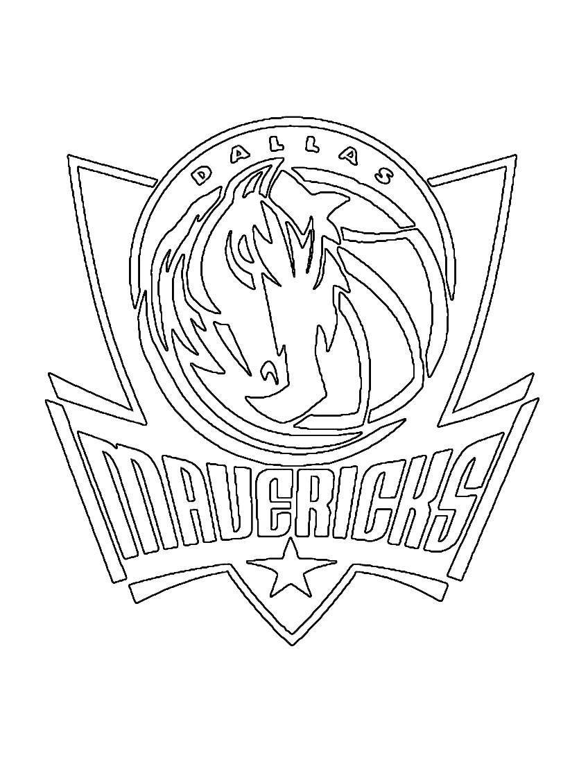 nba dallas mavericks logo coloring page