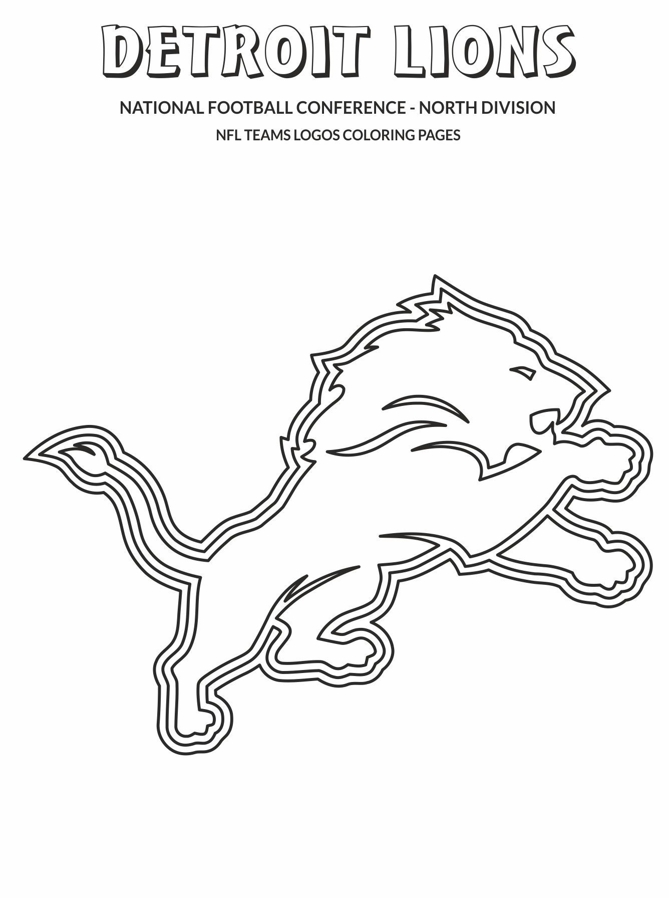 detroit lions logo coloring page