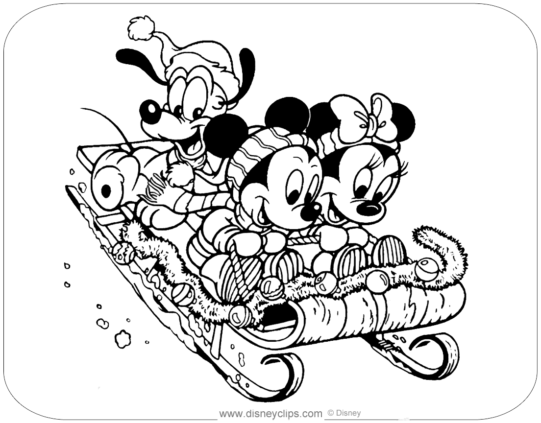 disney babies sledding coloring pages