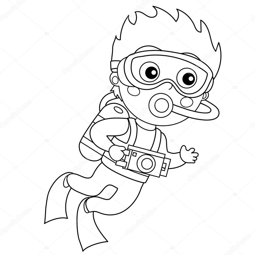 diving coloring pages