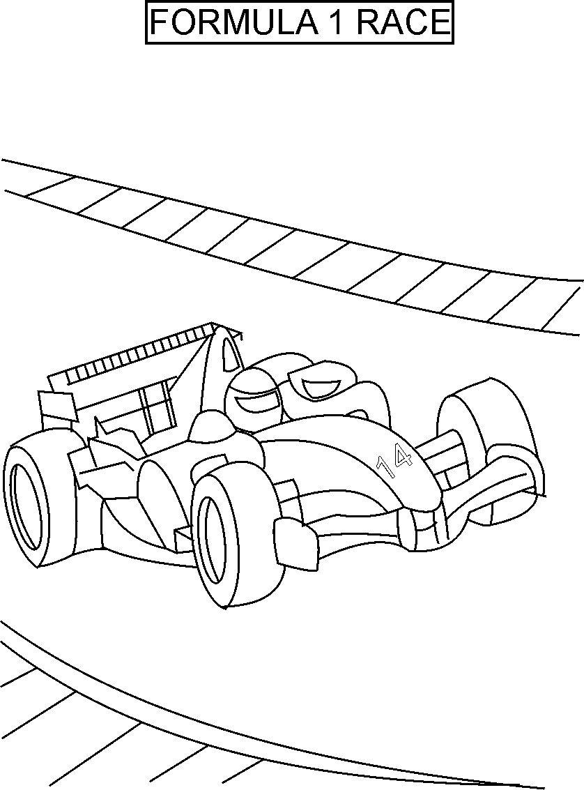 formula 1 race car coloring page