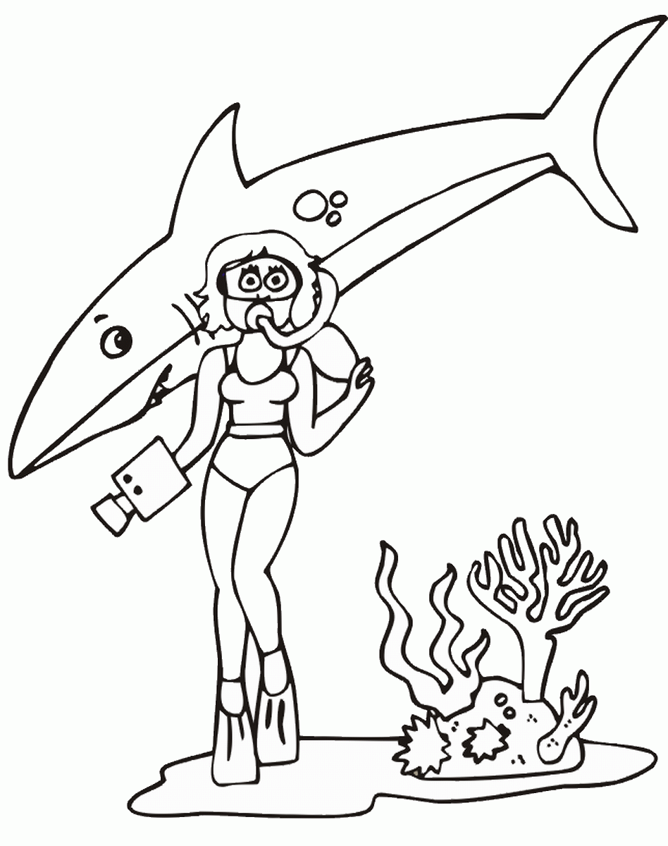 free printable diving coloring pages