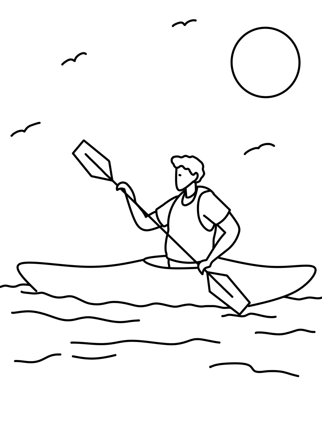 free printable kayak coloring pages