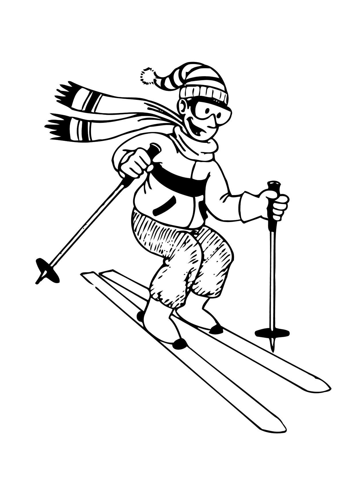 free printable skiing coloring pages