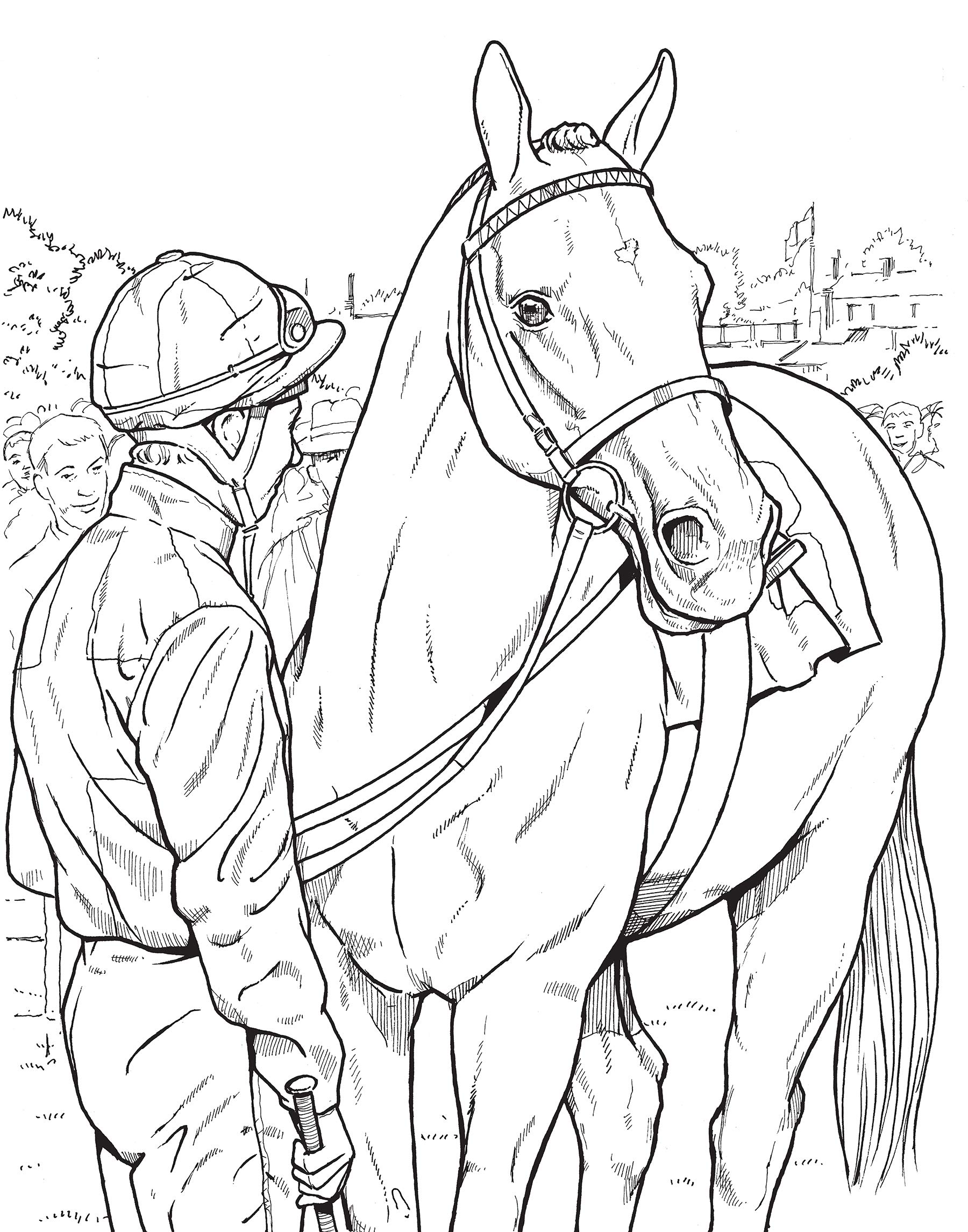 free race horse colouring pages