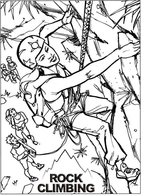 free rock climbing coloring pages
