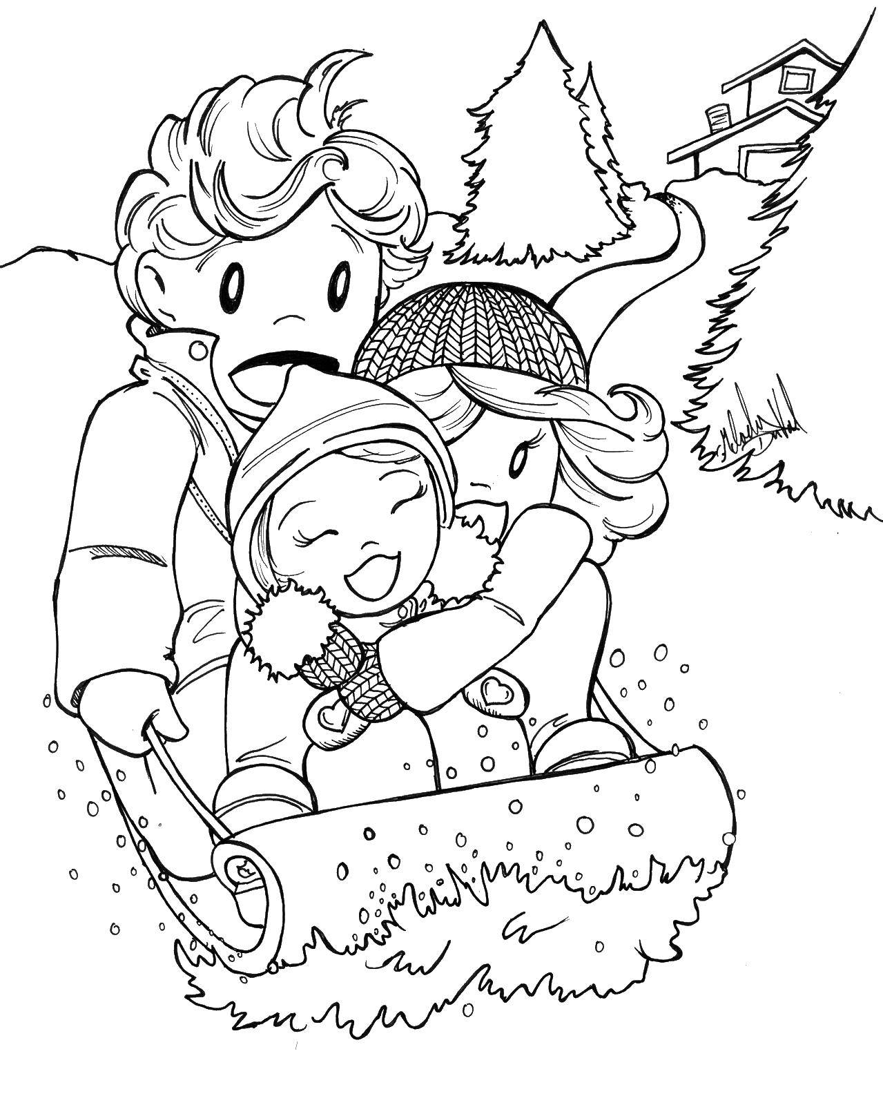 free sledding coloring pages