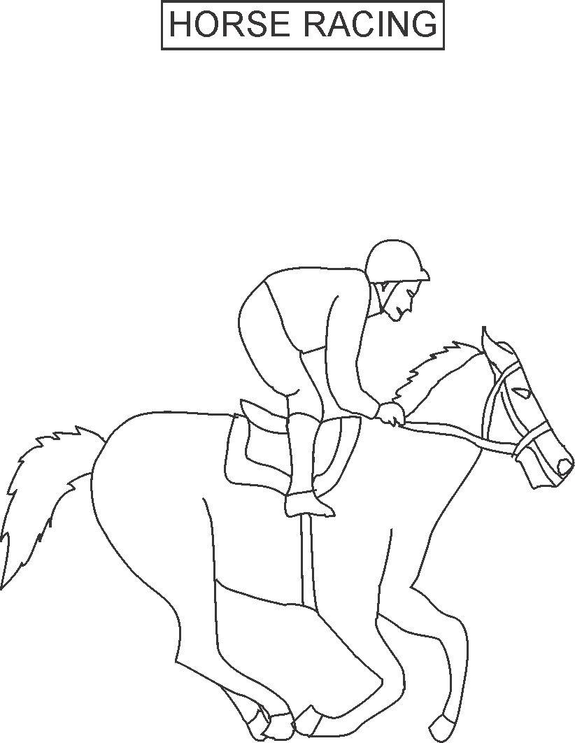 horse racing coloring pages print