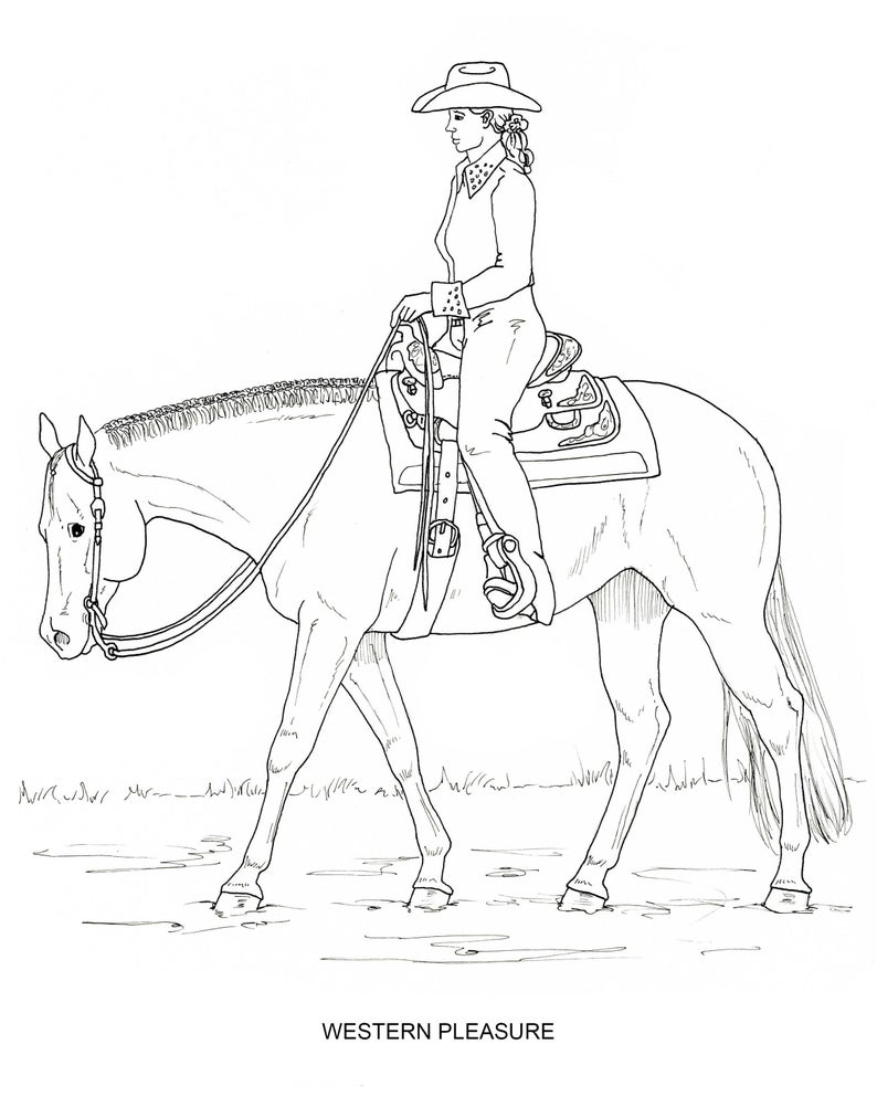 horse racing colouring in pages