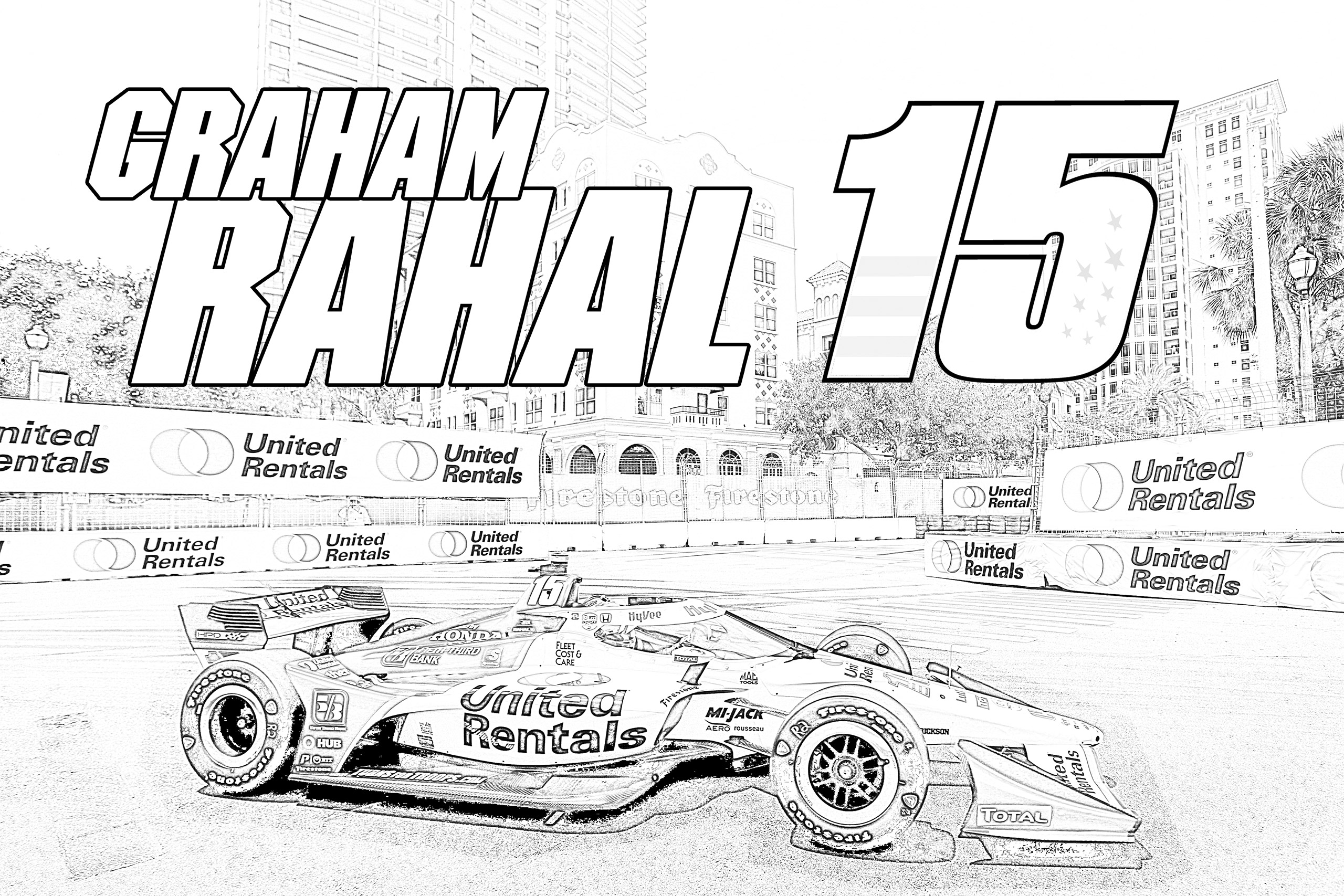 indy car rahal coloring pages