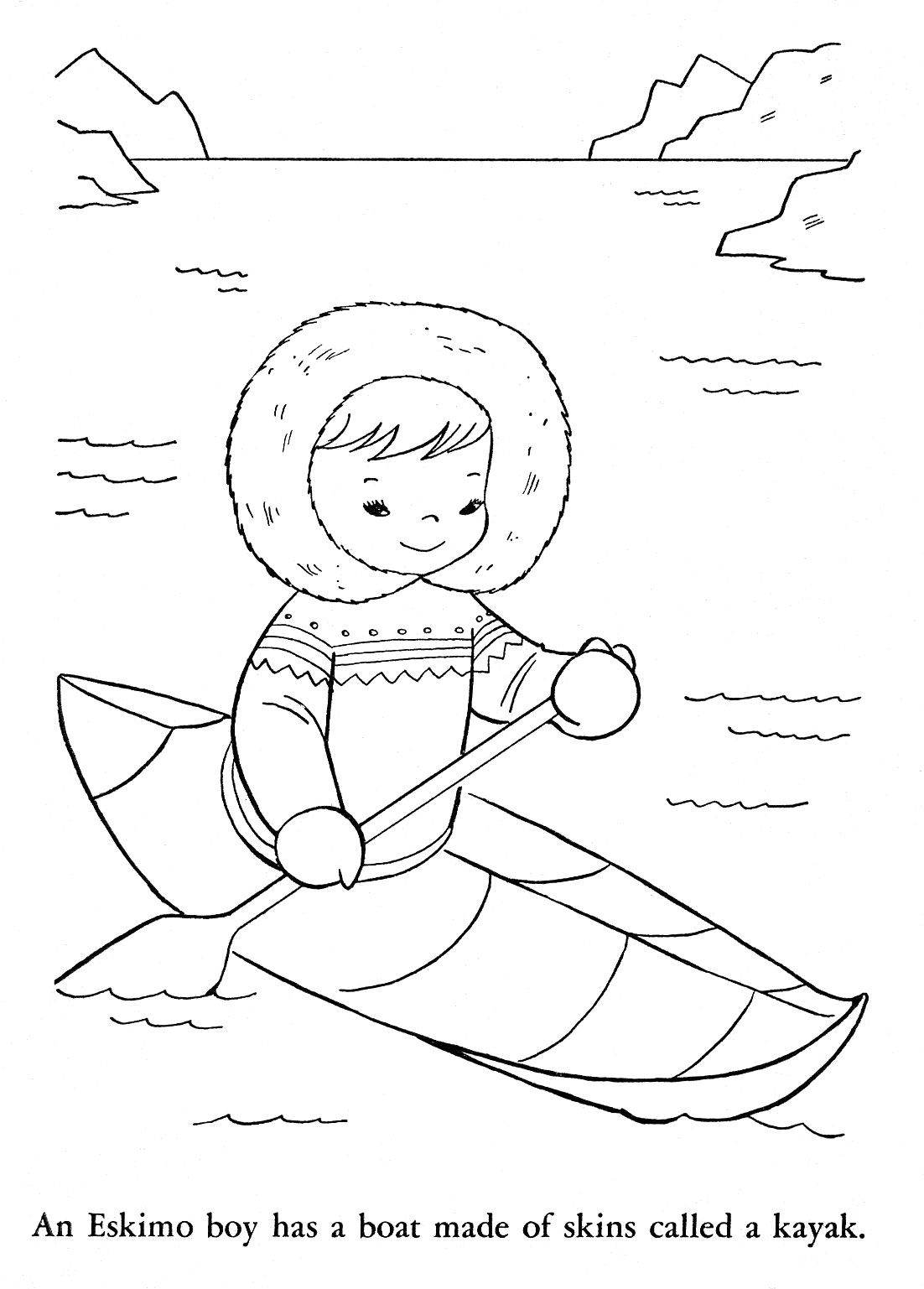 kayak coloring pages for kids