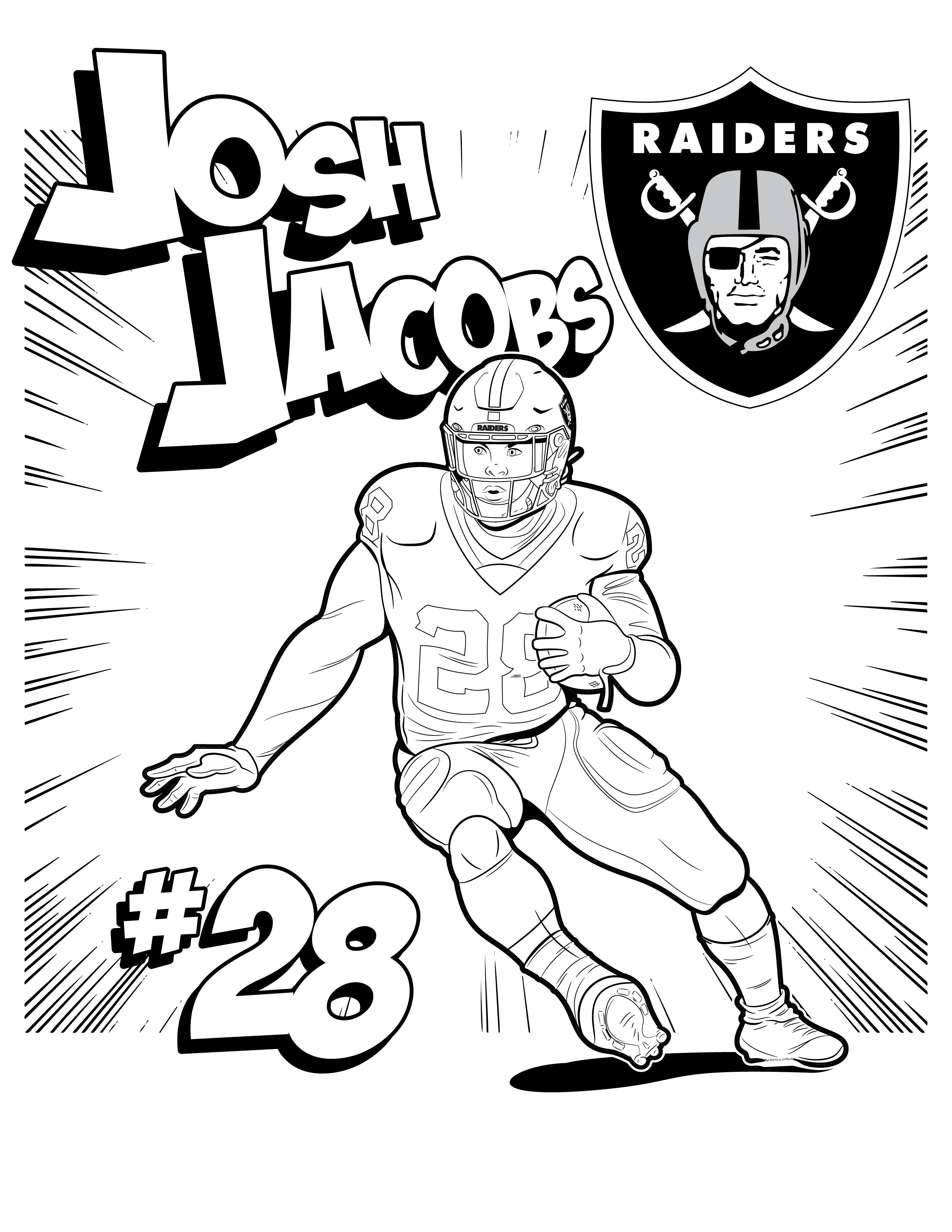 las vegas raiders player coloring pages